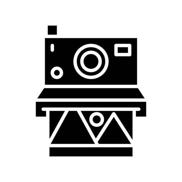 Vetor Câmera Instantânea Ícone Estilo Sólido Relacionado Férias Verão — Vetor de Stock