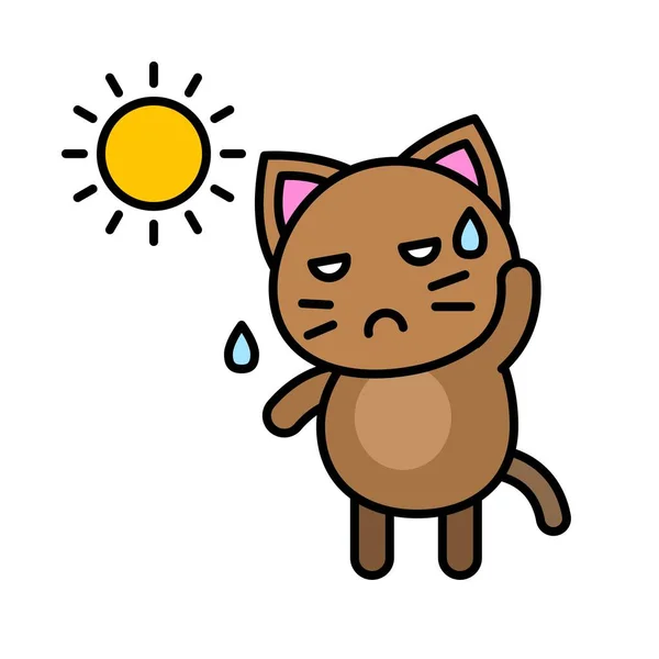 Cute Cat Аватар Векторная Иллюстрация Заполненный Стиль Иконка Редактируемый Штрих — стоковый вектор