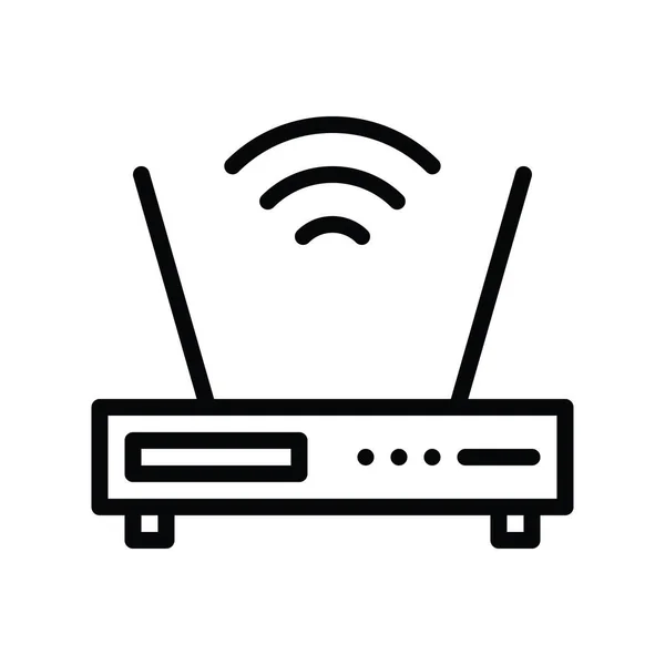 Fernseher Und Technologie Verwandte Wifi Router Vektoren Linearen Oder Editierbaren — Stockvektor