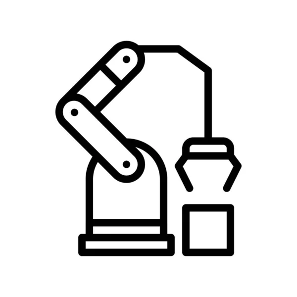 Robotic Arm Manufacturing Vector Robotics Related Line Style Icon — Stock Vector