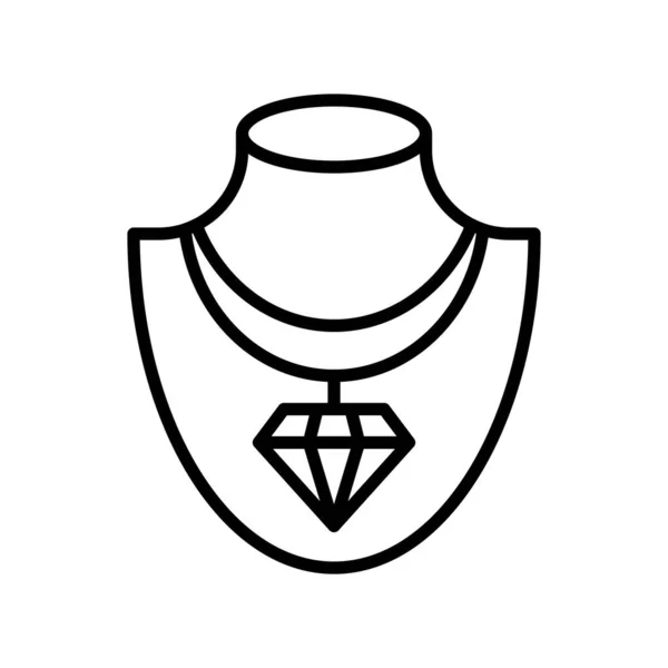 Halsketten Vektor Illustration Isolierte Linie Design Symbol — Stockvektor
