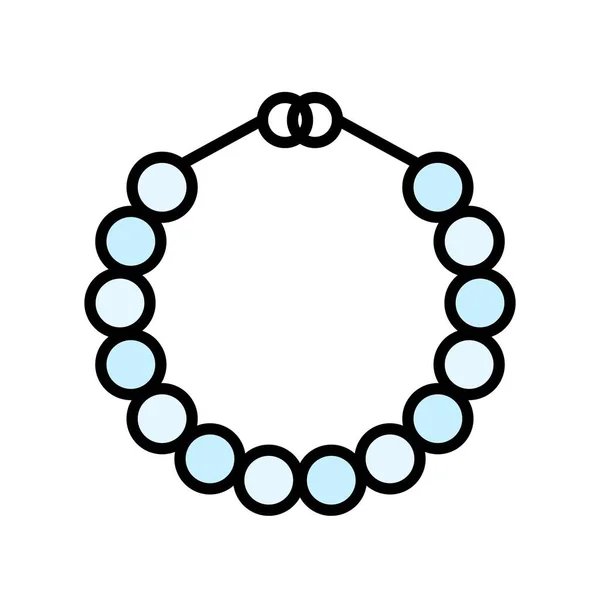 Necklace Vector Icon Filled Design Editable Outline — Stock Vector