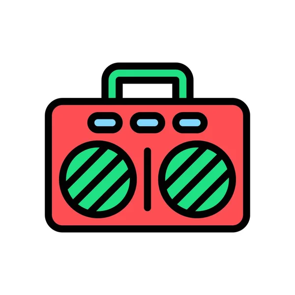 Entertainment Related Radio Speakers Buttons Vectors Editable Stroke — Stock Vector