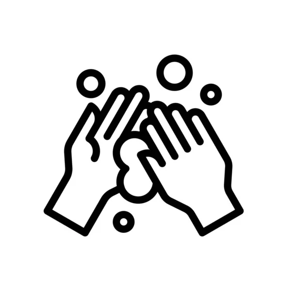 손씻기 Hygiene Line Design Icon — 스톡 벡터