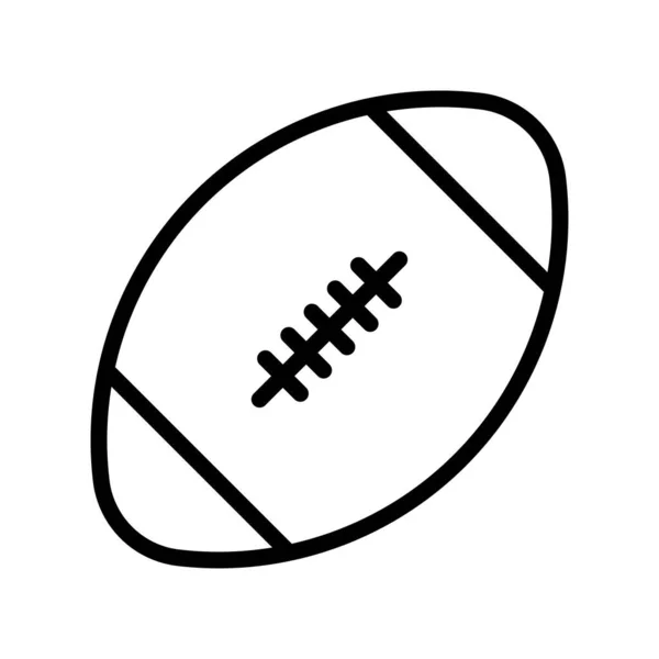Rugby Ball Vector Back School Line Style Icon — Stock Vector