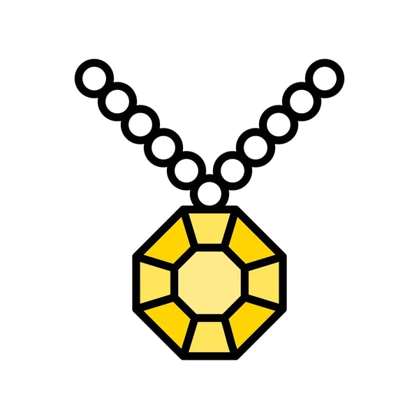 Necklace Vector Icon Filled Design Editable Outline — 스톡 벡터