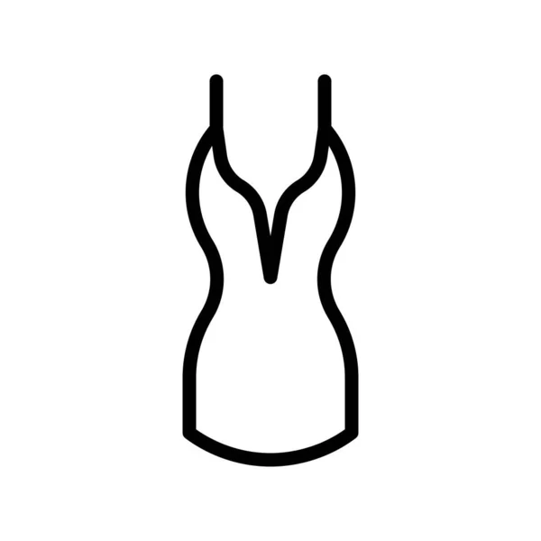 女性のドレスベクトルイラスト ラインデザインアイコン — ストックベクタ