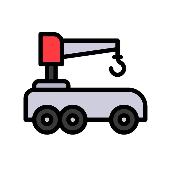 Robotic Car Vector Illustration Future Technology Filled Design Icon — Stock Vector