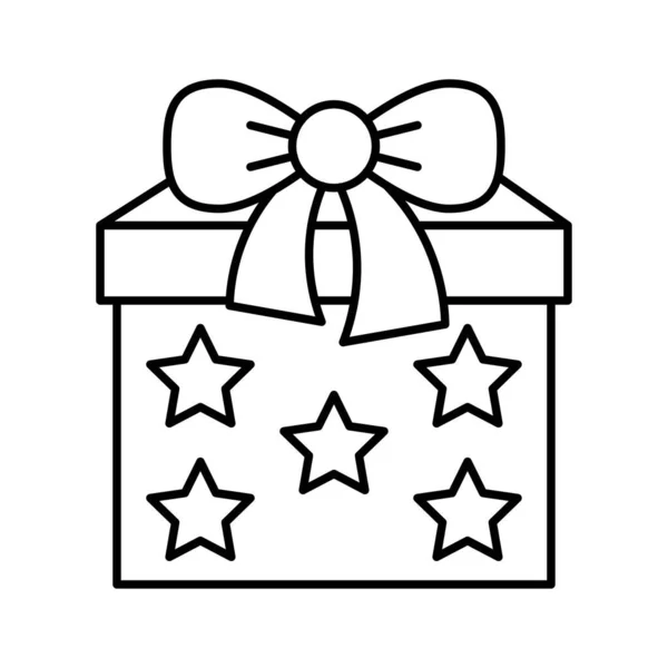 Christmas Gift Box Vektor Weihnachten Verwandte Linie Symbol — Stockvektor