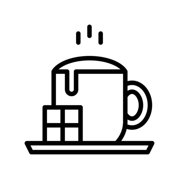 Tasse Milch Und Schokolade Vektor Illustration Getränkelinie Design Symbol — Stockvektor