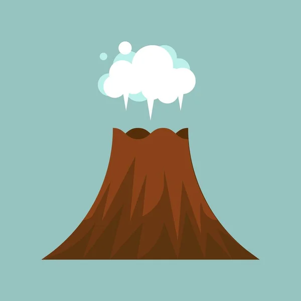 Illustration Vectorielle Éruption Volcan Isolée Sur Fond Blanc — Image vectorielle