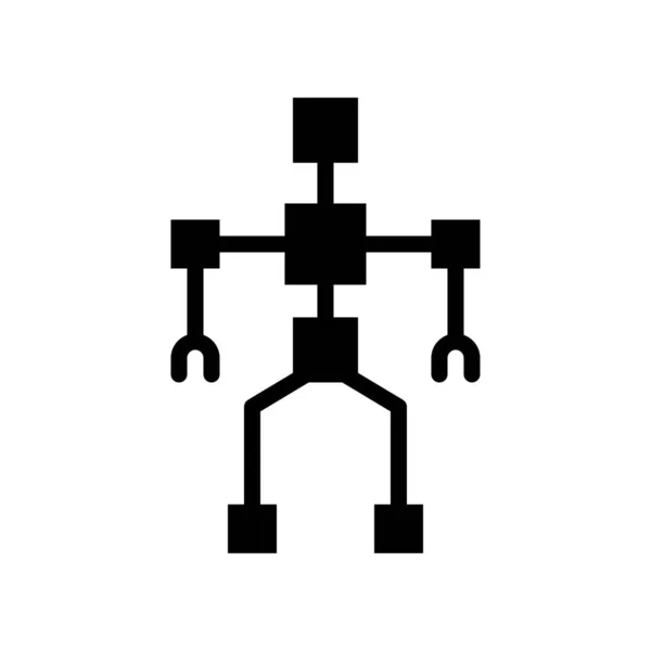 Robot Vector Plano Artificial Relacionados Icono Estilo Sólido — Archivo Imágenes Vectoriales