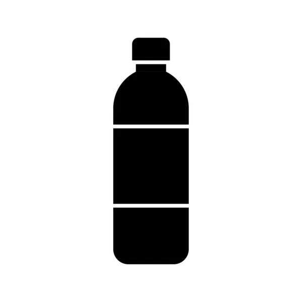 プラスチックボトルベクトルイラスト ソリッドデザインアイコン — ストックベクタ