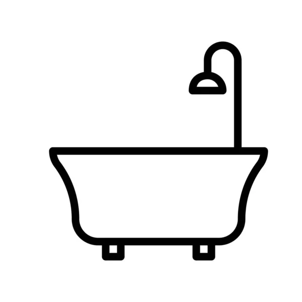 Bathtub Vector Illustration Hygiene Line Design Icon — Stock Vector