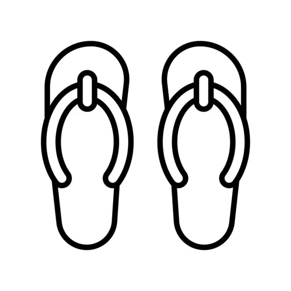 Flip Flops Vector Summer Party Related Line Style Icon — 스톡 벡터