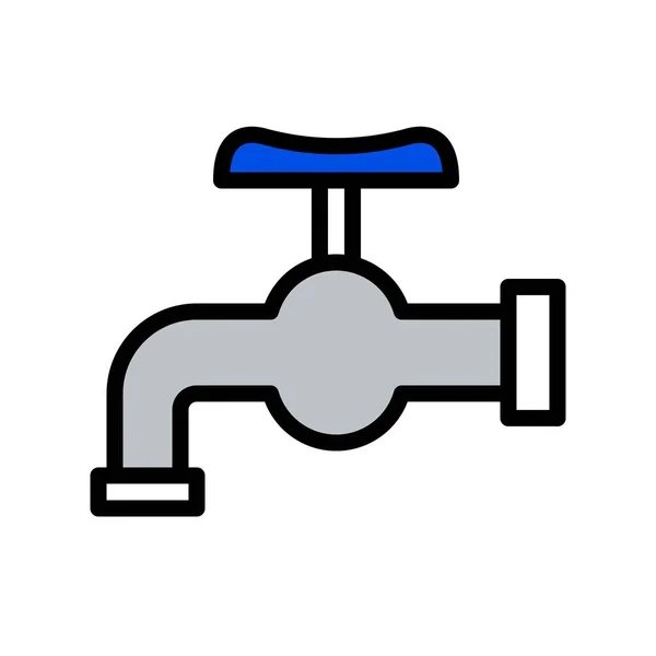 Vector Agua Del Grifo Icono Estilo Lleno Higiene Carrera Editable — Vector de stock