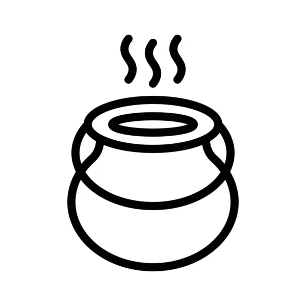 Witch Cauldron Vector Magic Related Line Design Icon — 스톡 벡터