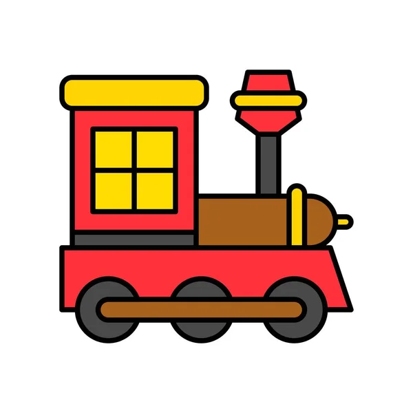 Train Toy Vector Christmas Day Related Filled Icon — Stock Vector