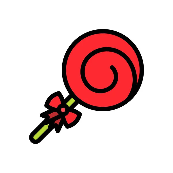 Lollipop Vektor Illustration Gefüllte Stil Symbol Editierbare Umrisse — Stockvektor