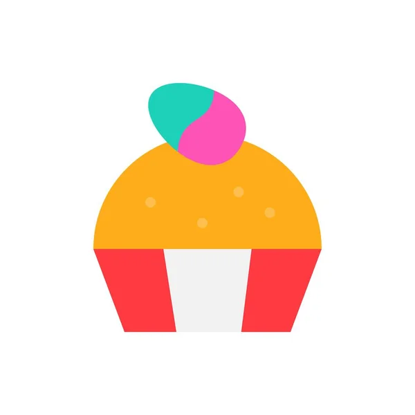 Cupcake Vektorové Ilustrace Velikonoce Plochý Design Ikona — Stockový vektor