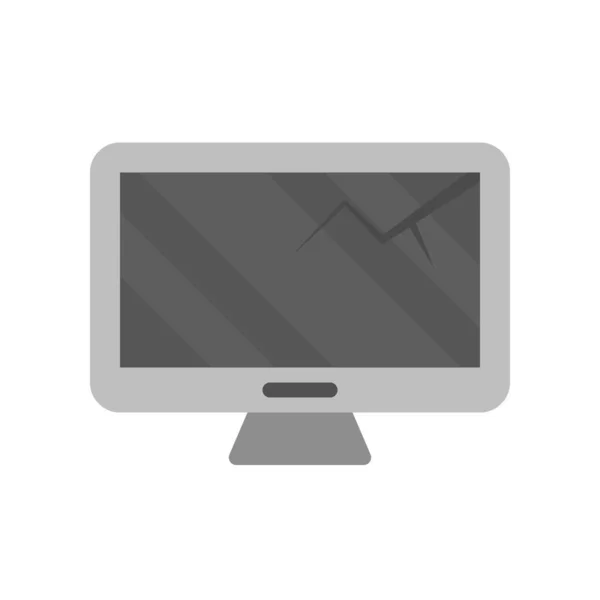 Vetor Monitor Computador Ícone Design Plano Dispositivo Eletrônico — Vetor de Stock