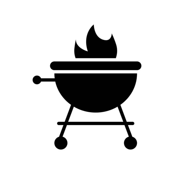 Barbecue Grill Vector Zomer Vakantie Gerelateerde Solid Style Icoon — Stockvector