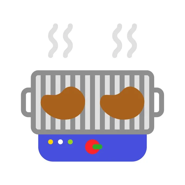 Barbecue Grill Vector Barbecue Gerelateerde Platte Ontwerp Icoon — Stockvector