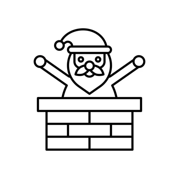 Père Noël Briques Des Vecteurs Très Heureux Dans Style Linéaire — Image vectorielle