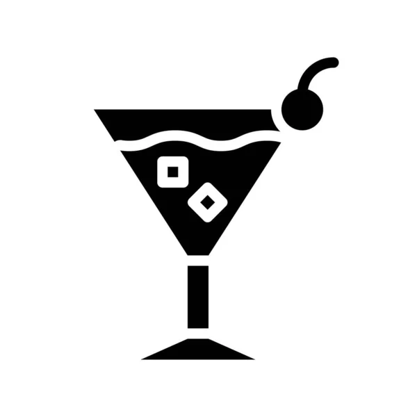 Cocktail Vector Illustration Beverage Solid Design Icon — Stock Vector
