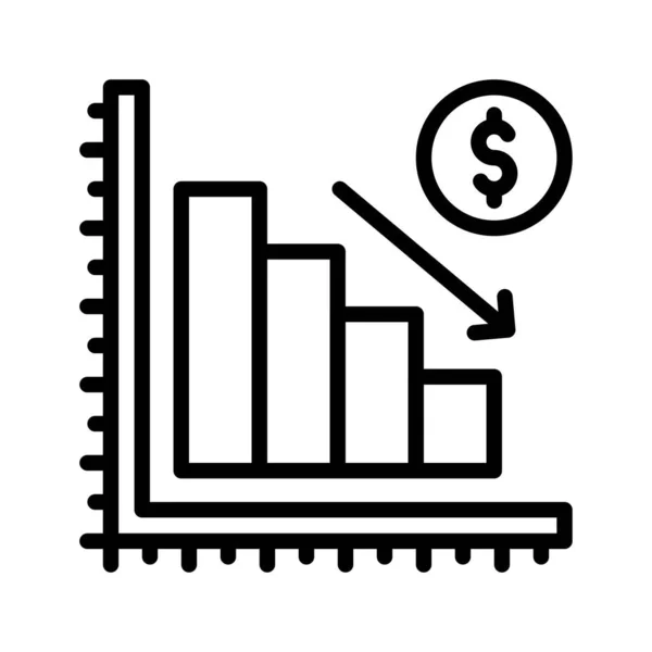 Gazdasági Recesszióval Kapcsolatos Grafikon Nyíl Dollár Jel Vektorok Lineáris Stílusban — Stock Vector