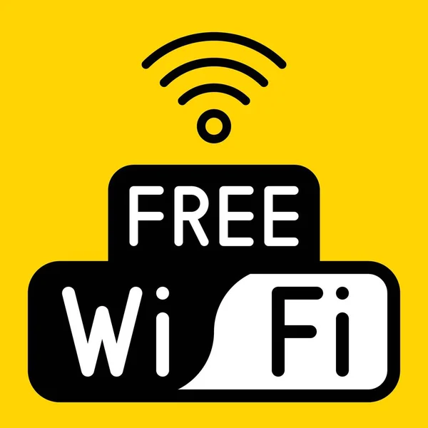 Kostenloses Wifi Logo Symbol Auf Gelbem Hintergrund Vektorillustration — Stockvektor