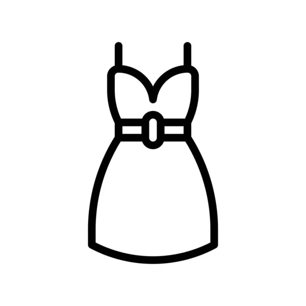 Frauen Kleid Vektor Illustration Linie Design Symbol — Stockvektor