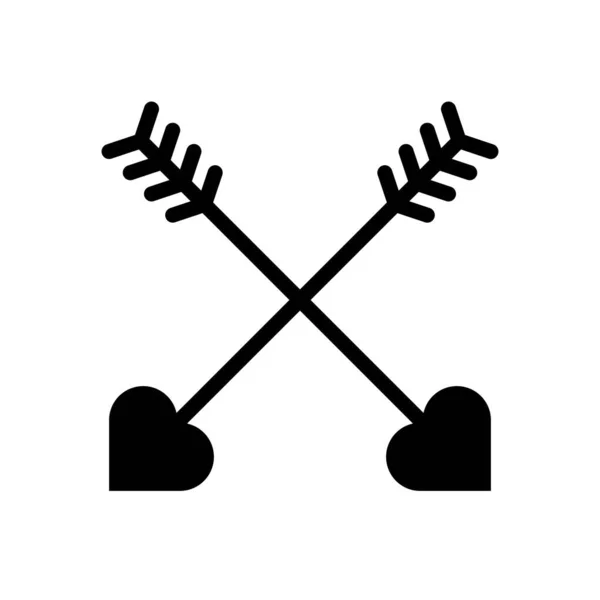 Ilustración Del Vector Flecha Del Corazón Icono Diseño Sólido Aislado — Archivo Imágenes Vectoriales