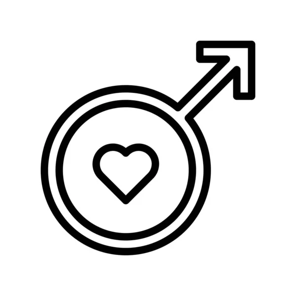 Gender Symbol Vektor Illustration Isolierte Linie Design Symbol — Stockvektor