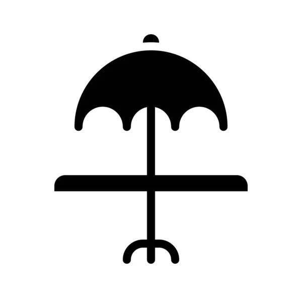 Umbrella Table Vector Barbecue Related Solid Design Icon — Stock Vector