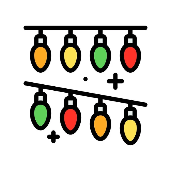 Luci Natale Riempito Icona Design Illustrazione Vettoriale — Vettoriale Stock