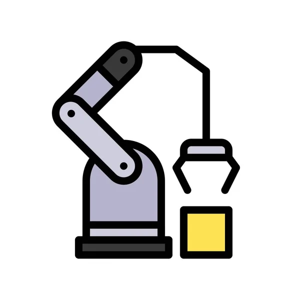 Robotic Arm Manufacturing Vector Robotics Related Filled Style Icon — Stock Vector