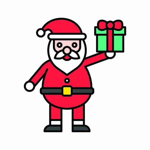 Santa Stands Cadeaux Sur Des Vecteurs Mains Dans Des Styles — Image vectorielle