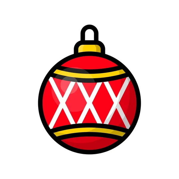 Boule Noël Colorée Isolée Sur Fond Blanc — Image vectorielle