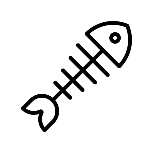 Vettore Osseo Pesce Morto Correlato Clima Stile Lineare — Vettoriale Stock