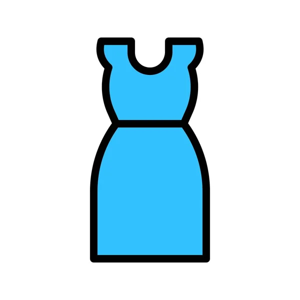 Ilustración Vectores Vestido Mujer Diseño Rellenado Icono Esquema Editable — Archivo Imágenes Vectoriales