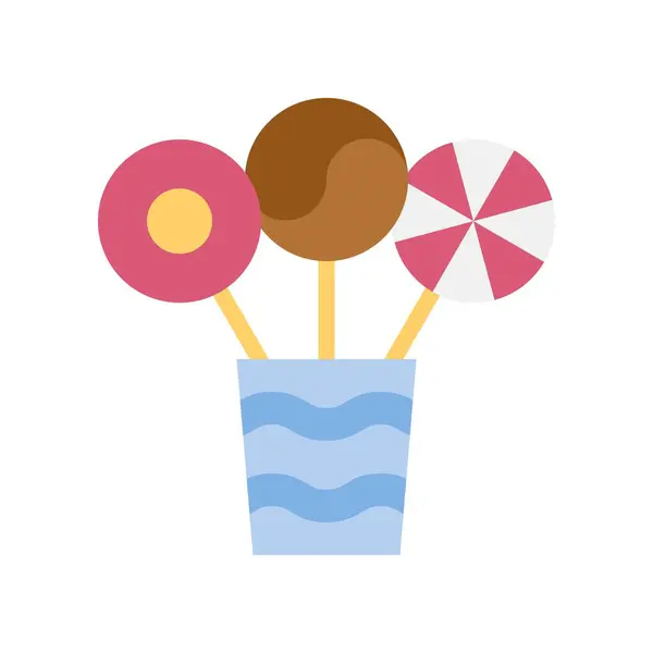 Lollipop Vektorillustration Isolierte Flache Design Ikone — Stockvektor