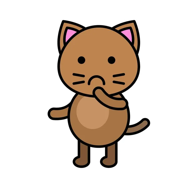 Lindo Gato Avatar Vector Ilustración Relleno Icono Estilo Editable Carrera — Vector de stock