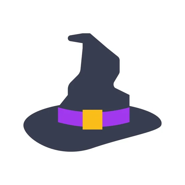 Witch Hat Vector Icona Del Design Piatto Correlata Alla Magia — Vettoriale Stock