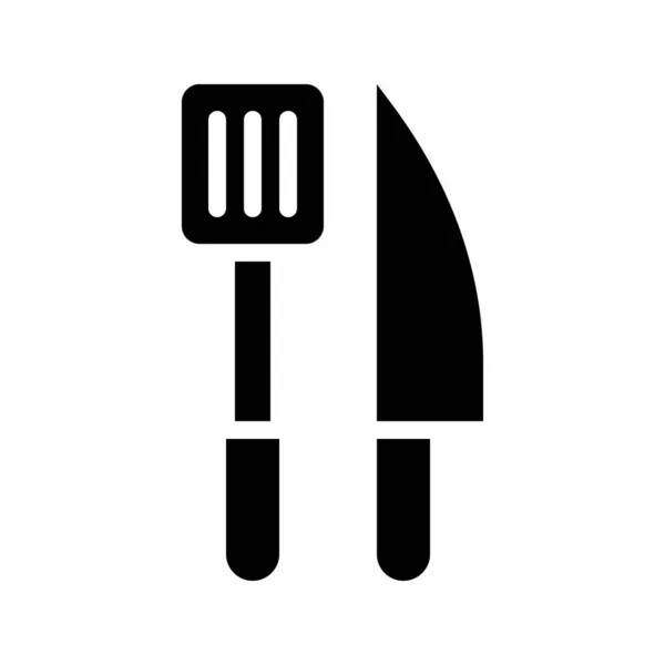 Spatula Knife Vector Barbecue Related Solid Design Icon — Stock Vector