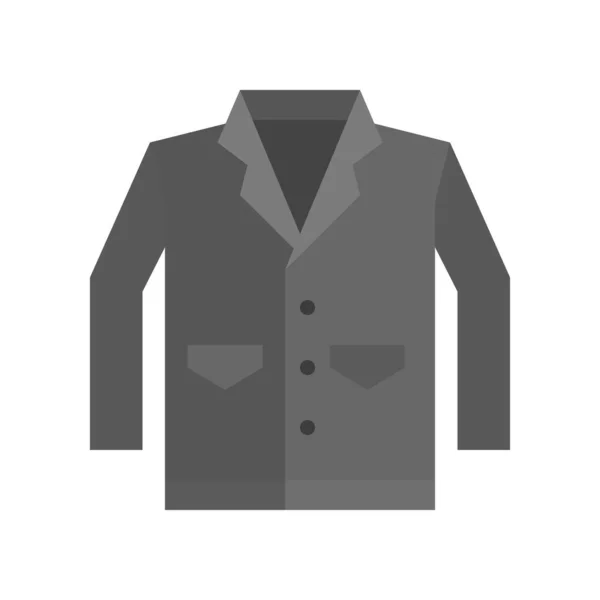 Куртка Або Пальто Векторні Ілюстрації Піктограма Плоского Дизайну — стоковий вектор