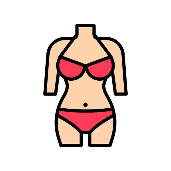 Vector Traje Baño Vacaciones Verano Relacionados Icono Lleno Esquema Editable — Vector de stock