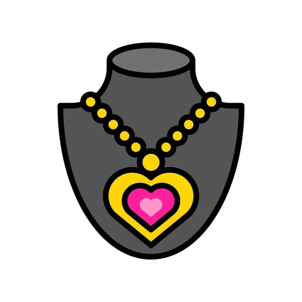 Necklace Vector Icon Filled Design Editable Outline — 스톡 벡터