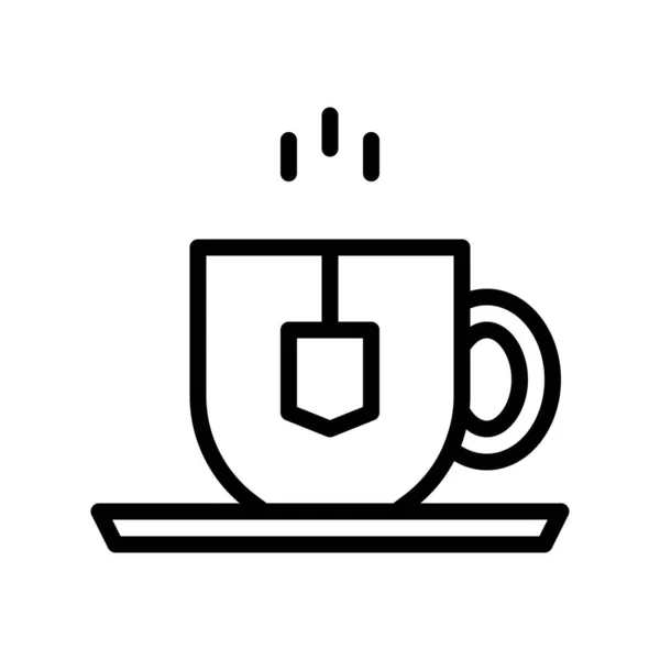 Tasse Tee Vektor Illustration Getränkelinie Design Symbol — Stockvektor