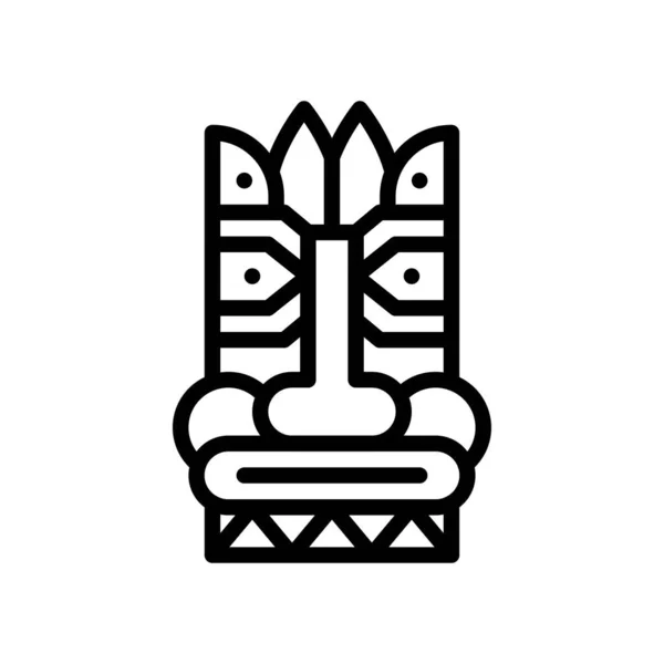 Hawai Icono Relacionado Hawaii Tiki Boca Con Hojas Ojos Vector — Archivo Imágenes Vectoriales